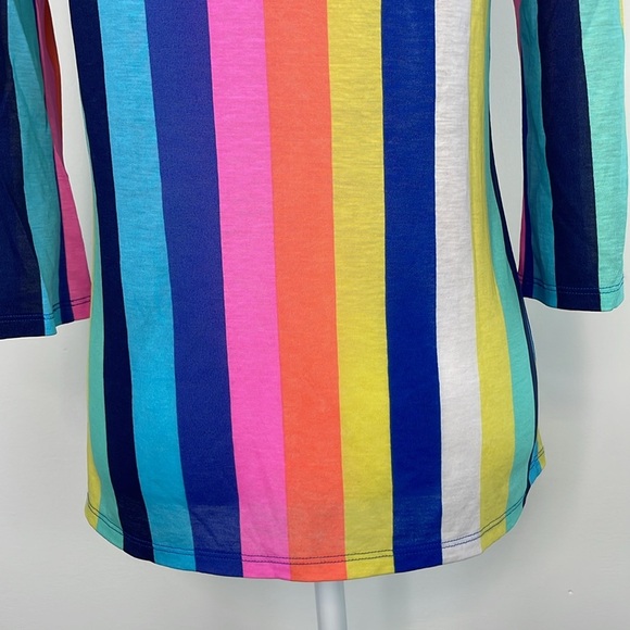 Lily Pulitzer Waverly Top in Multi Sun Stripe/Rainbow Stripe. Size XS - Picture 8 of 13
